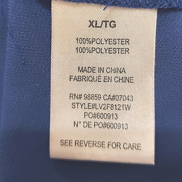 3 for $25- Olive & Oak Electric Blue Blouse, XL - Picture 9 of 10